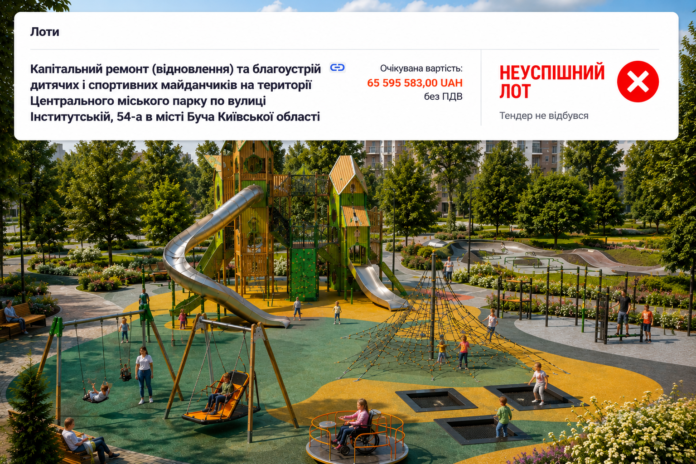 Тендер на майданчики у Бучанському парку за 65,6 млн грн не відбувся