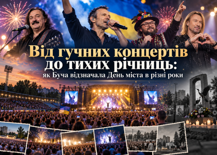Від гучних концертів до тихих річниць: як Буча відзначала День міста в різні роки